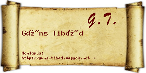 Güns Tibád névjegykártya